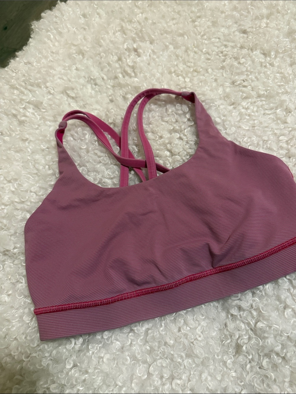 Women’s Pink Strappy Sports Bra - Soft Support